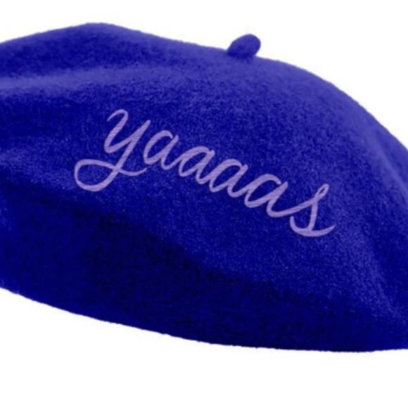 Blue Embroidered Beret- Yasssssss - Picture 1 of 2